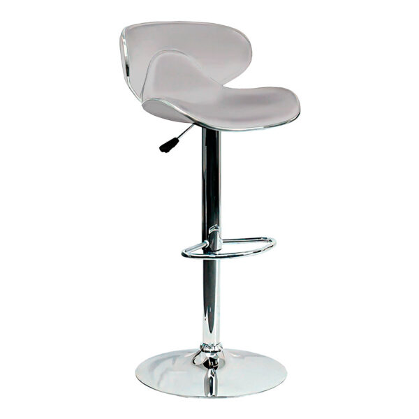 Banqueta Ecocuero Triangular Respaldar Alto Blanco