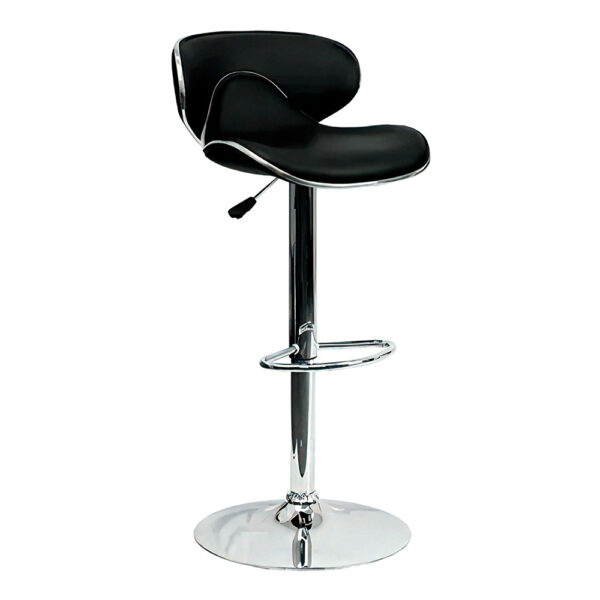 Banqueta Ecocuero Triangular Respaldar Alto Negro