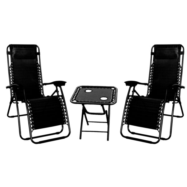 Set Reposera Gravedad Zero + Mesa Black Edition